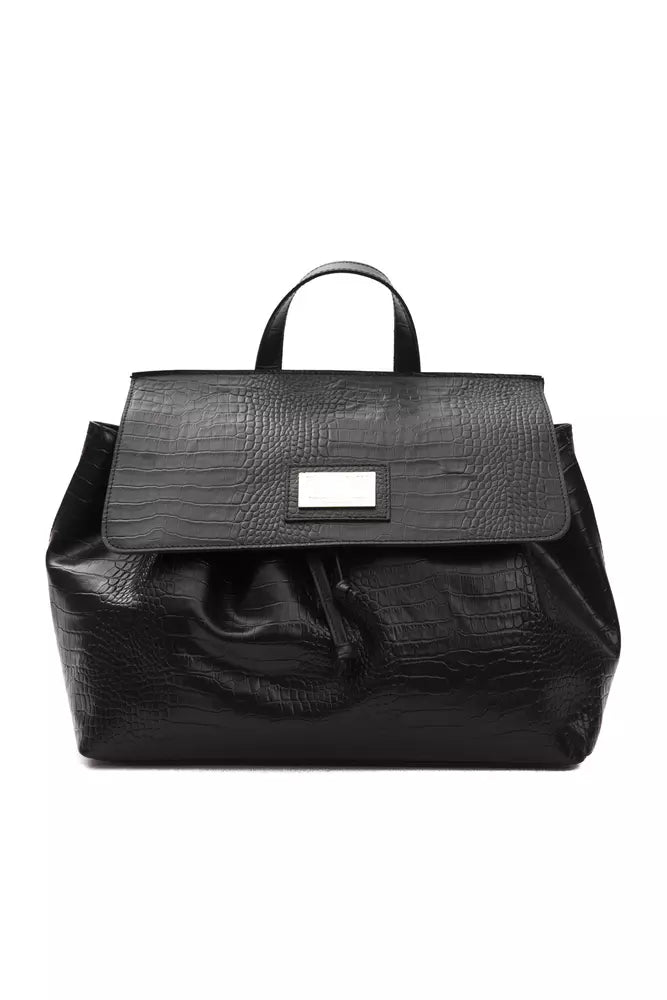 Black leather women handbag