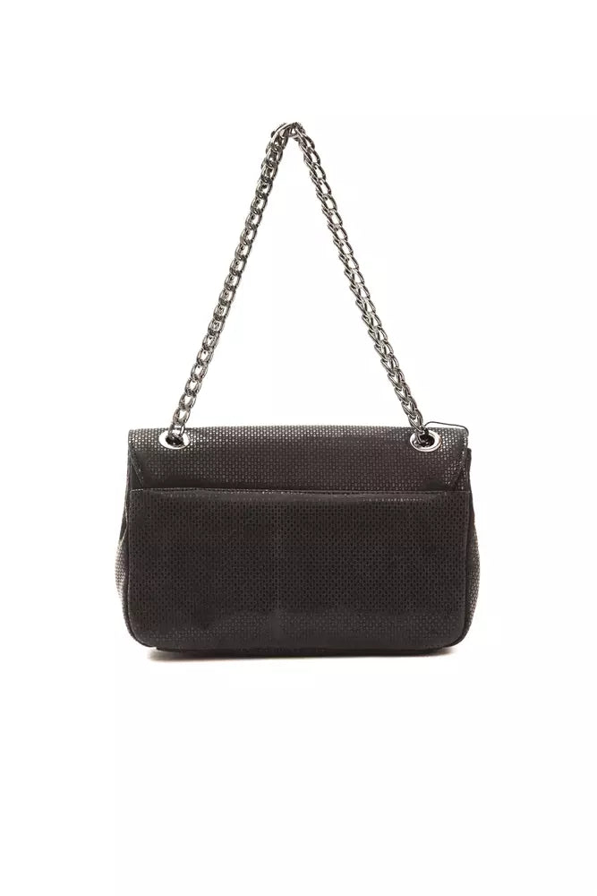 Pompei Donatella Schwarze Leder Damen Crossbody Tasche