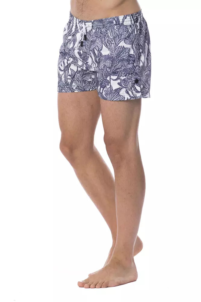 Light blue polyester men's swimwear