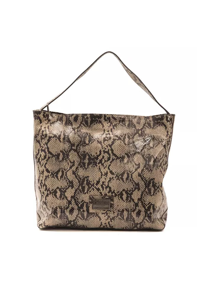 Brown leather ladies shoulder bag