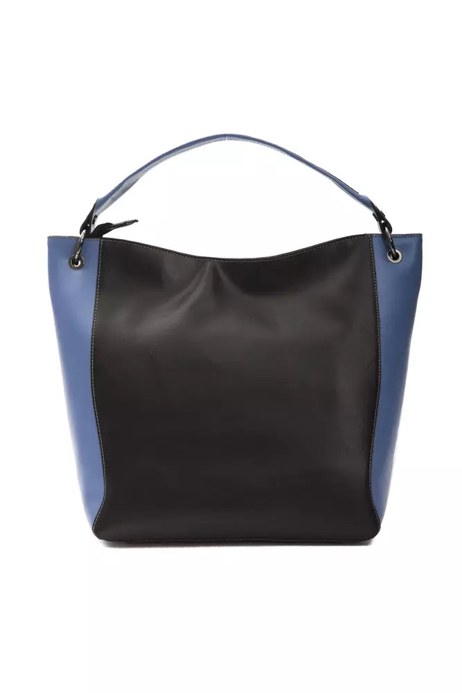 Black leather ladies shoulder bag