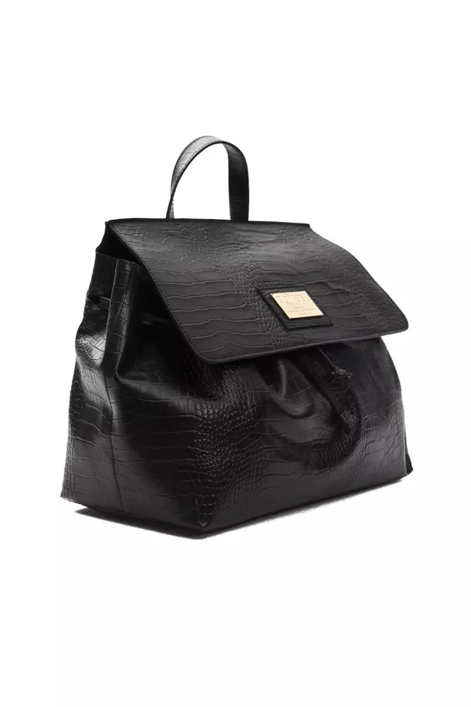 Black leather women handbag