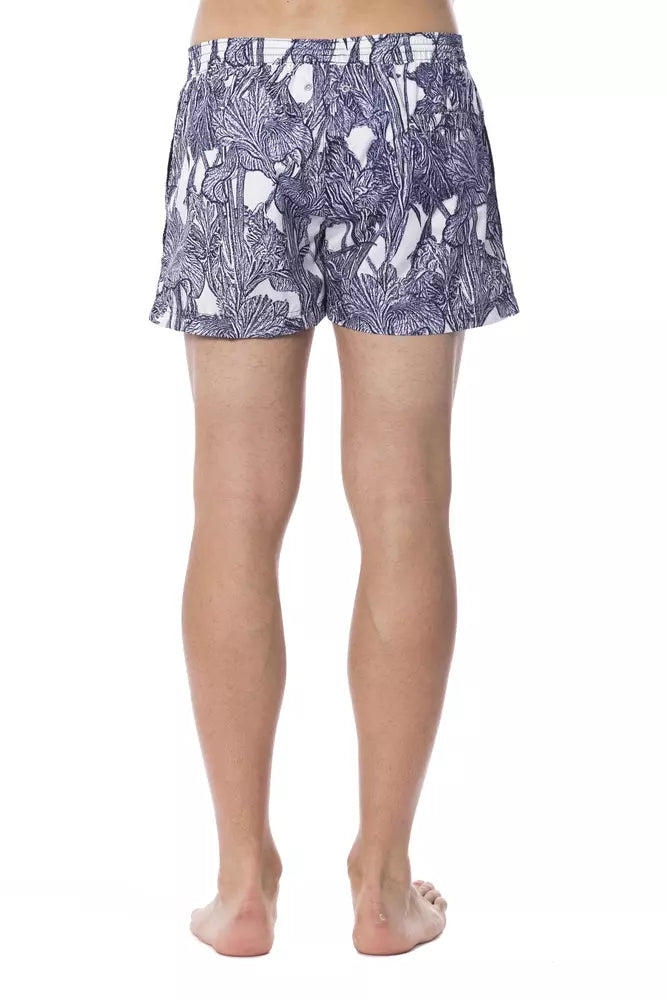 Light blue polyester men's swimwear