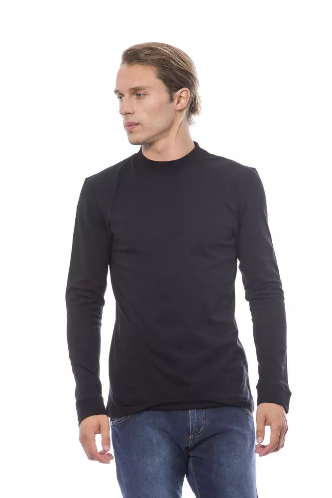 Schwarzer Baumwollpullover für Männer