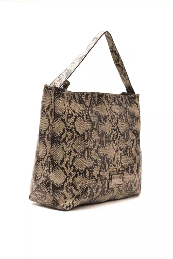 Brown leather ladies shoulder bag