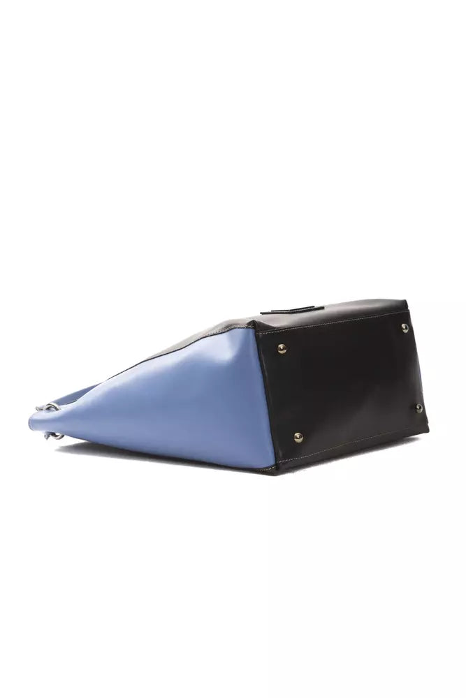 Black leather ladies shoulder bag