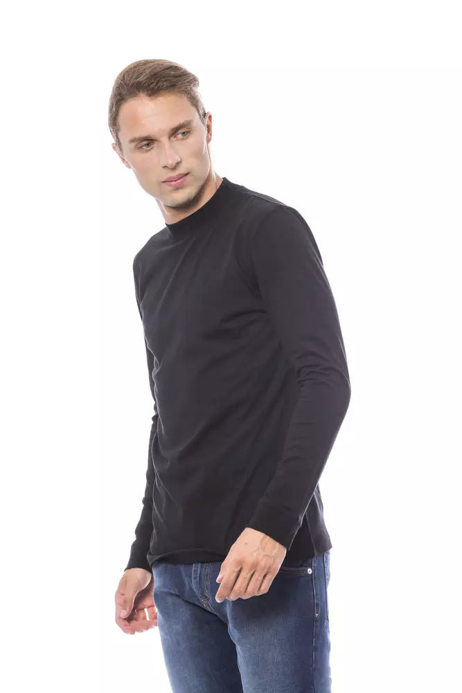 Black cotton sweater for men