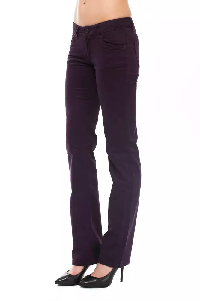 Lila Baumwoll-Damenjeans
