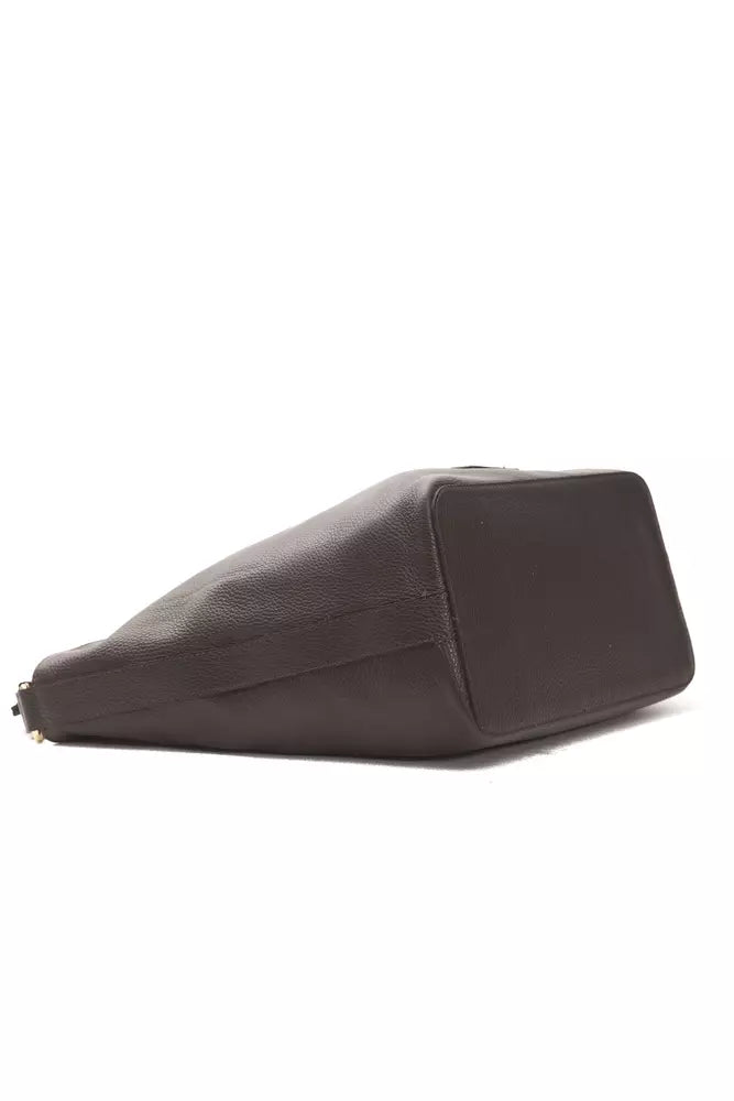 Brown leather ladies shoulder bag