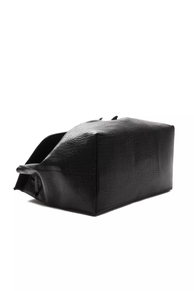 Schwarzes Leder Damen Umhängetasche