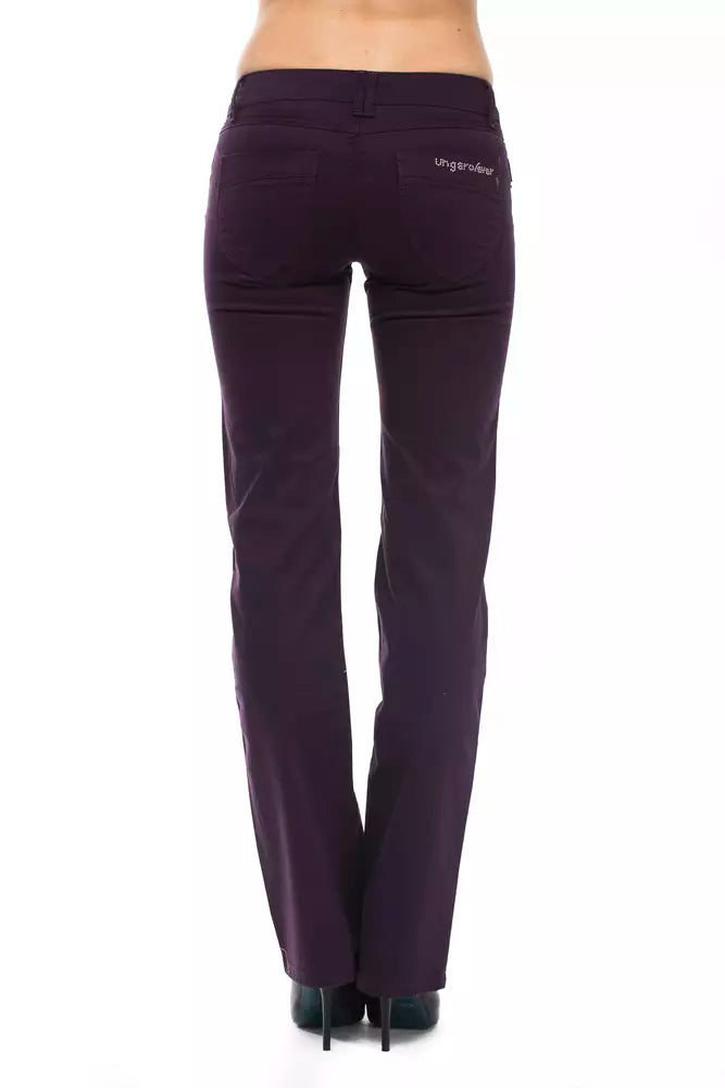Lila Baumwoll-Damenjeans
