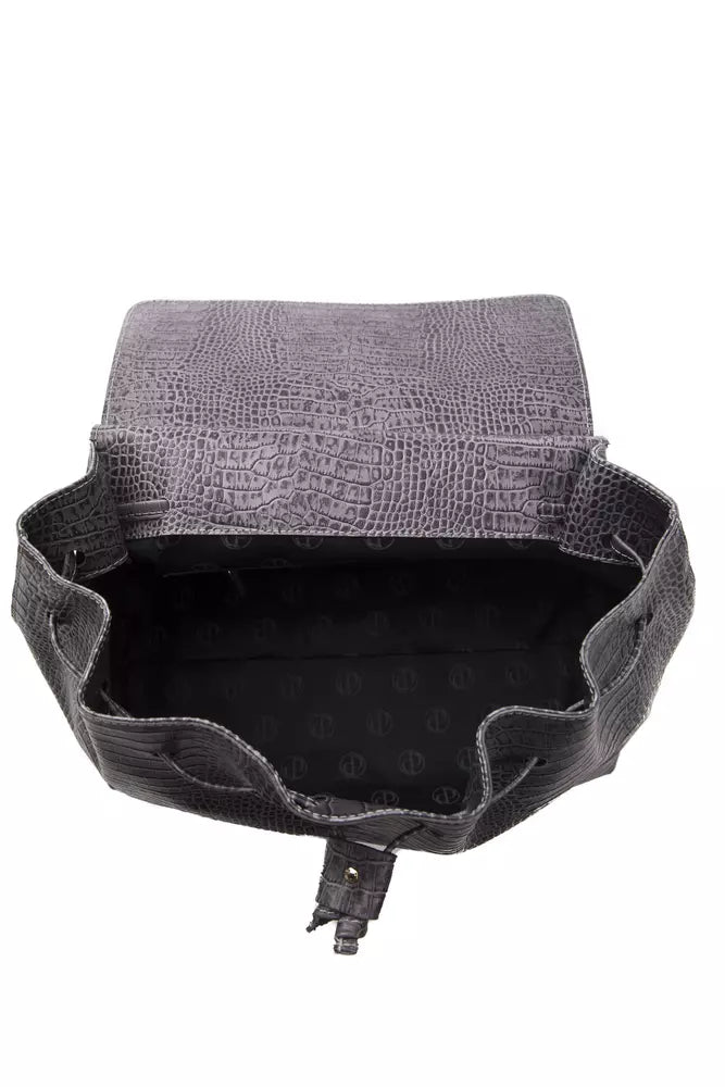 Grey leather ladies handbag