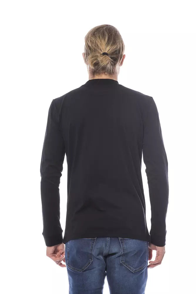 Black cotton sweater for men