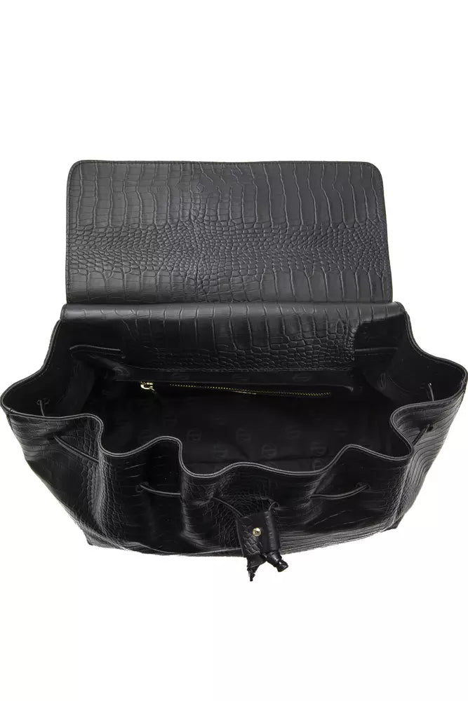 Black leather women handbag