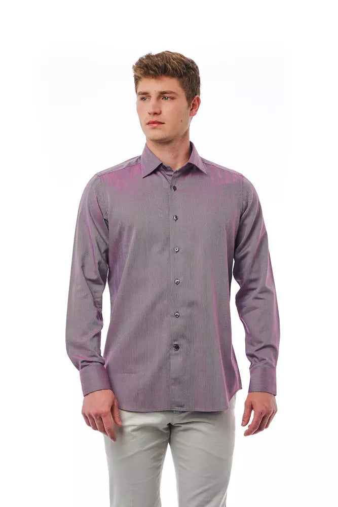 Burgundy cotton shirt for men
