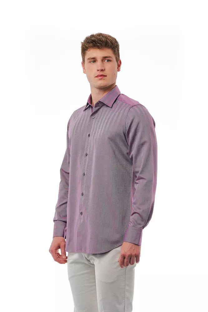 Burgundy cotton shirt for men