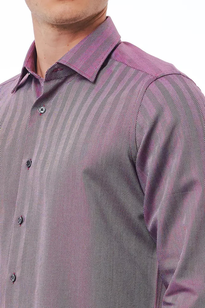 Burgundy cotton shirt for men