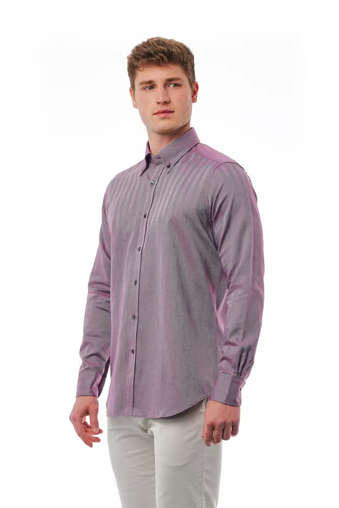Burgundy cotton shirt for men