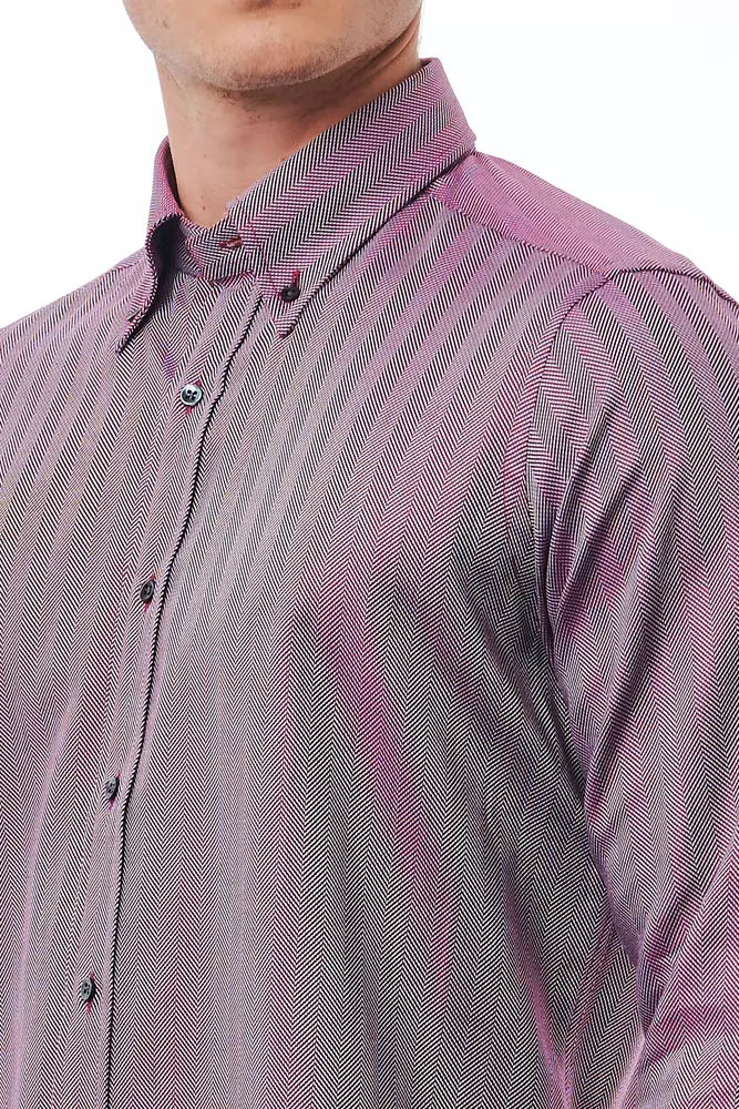 Burgundy cotton shirt for men