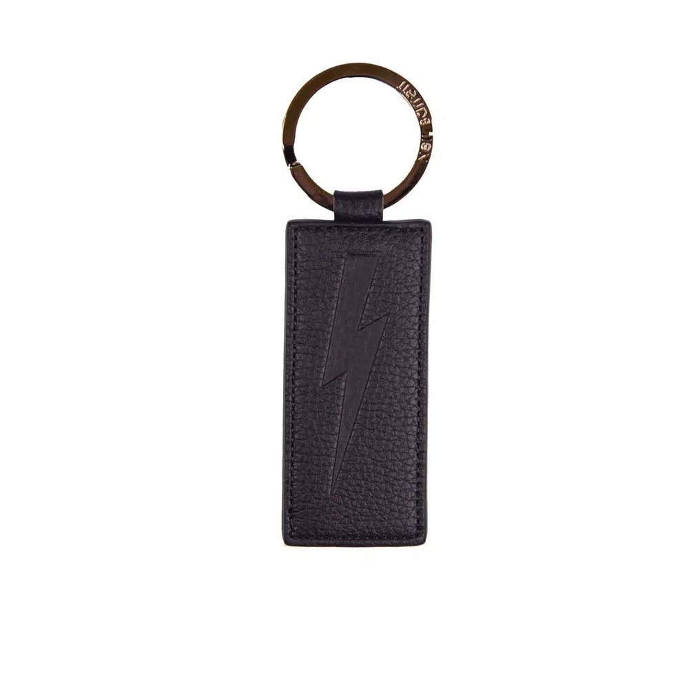 Blue leather keychain for men