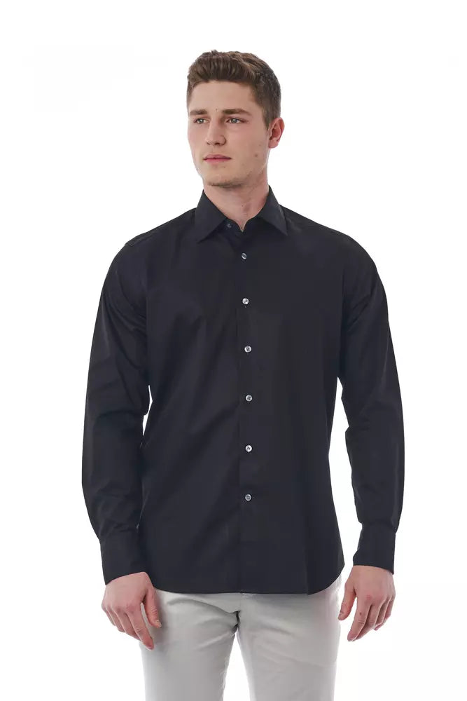 Black cotton shirt for men