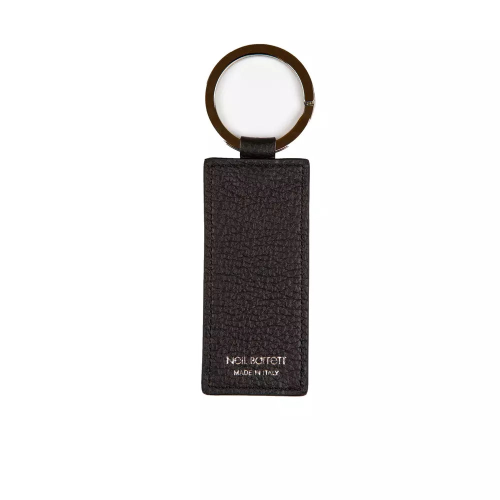 Black leather men's keychain