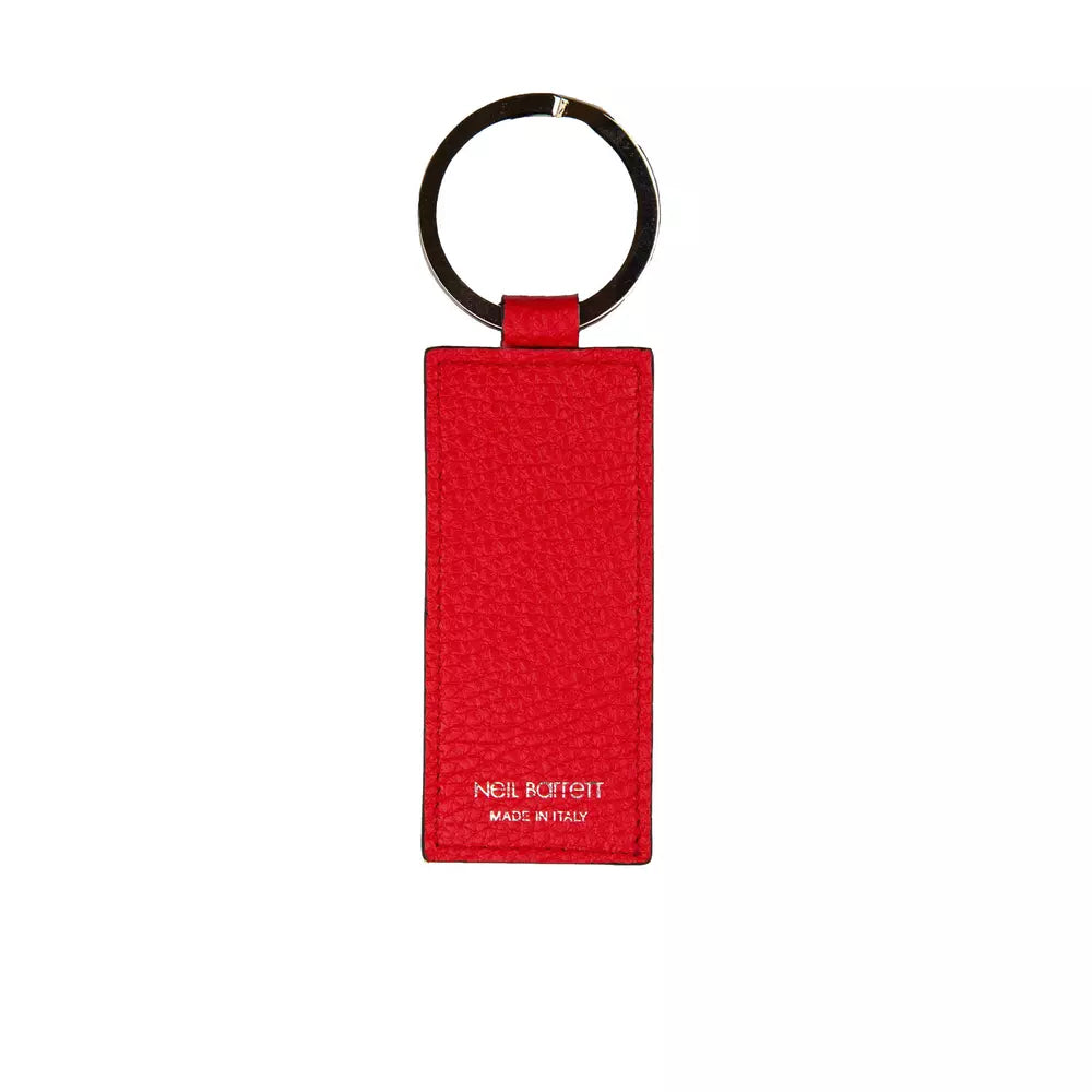 Red leather men's keychain