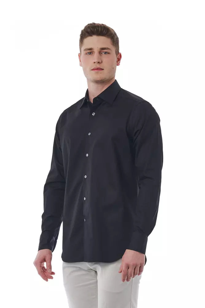Black cotton shirt for men