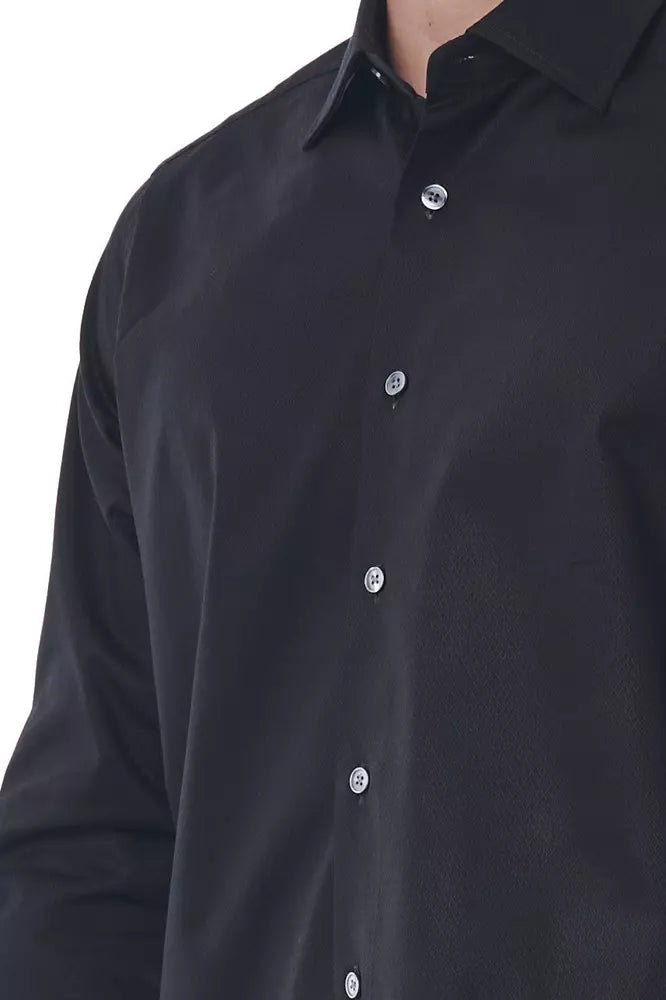 Black cotton shirt for men