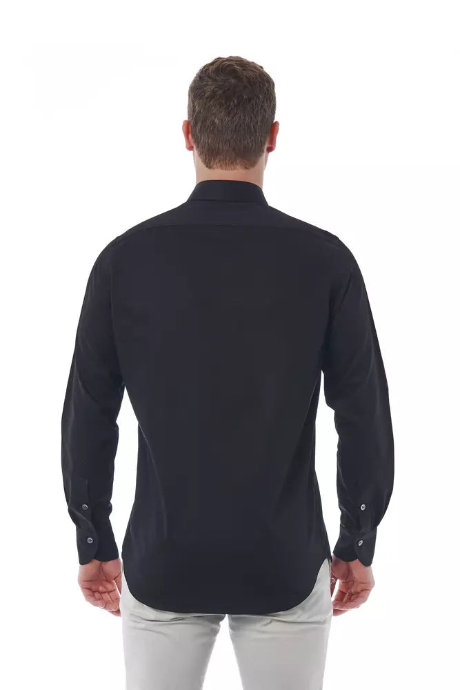 Black cotton shirt for men