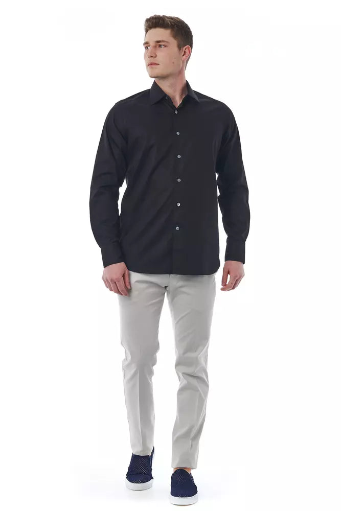 Black cotton shirt for men