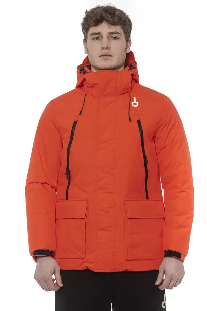 Rote Polyester-Jacke für Herren
