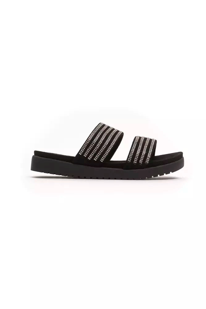 Silver textile women's sandals