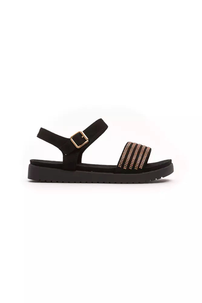 Gold textile women's sandals