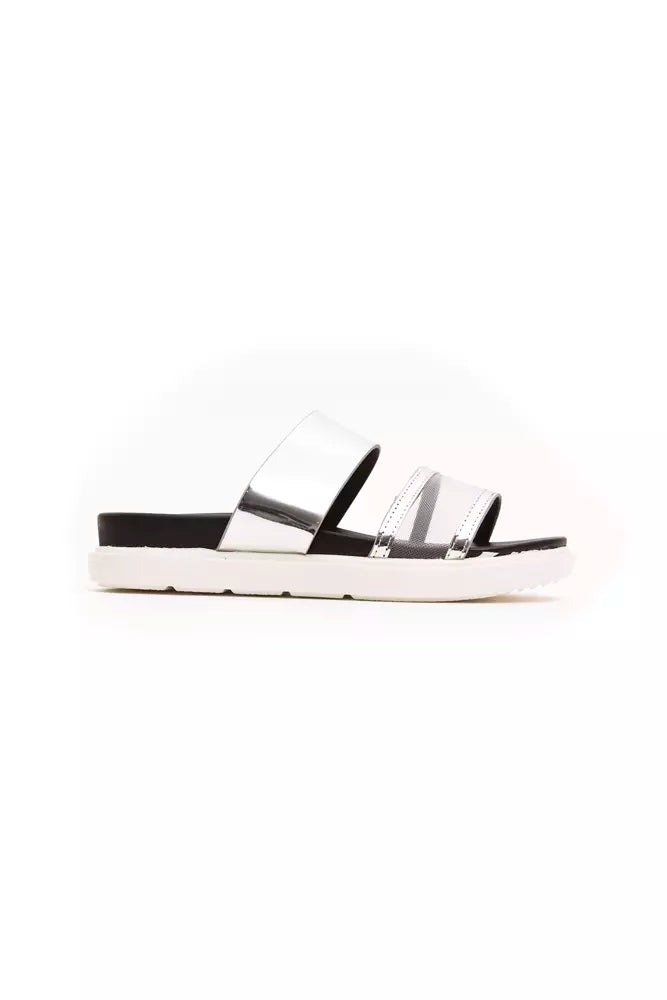 Silberne Polyethylen Damen Sandale