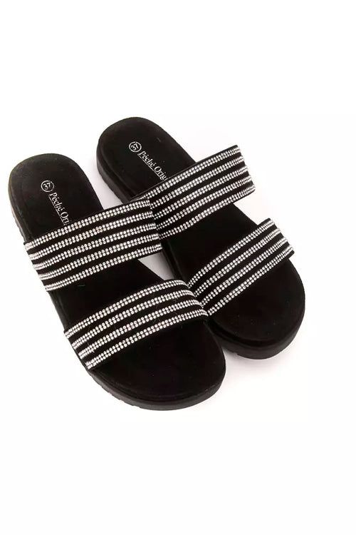 Silver textile women's sandals