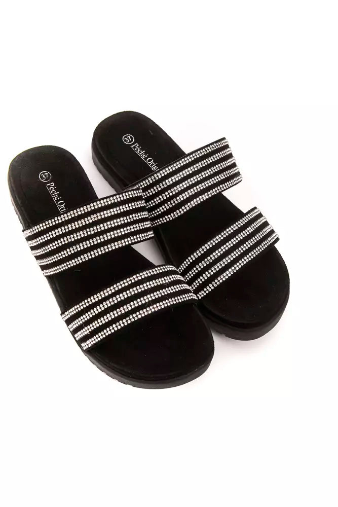Silver textile women's sandals