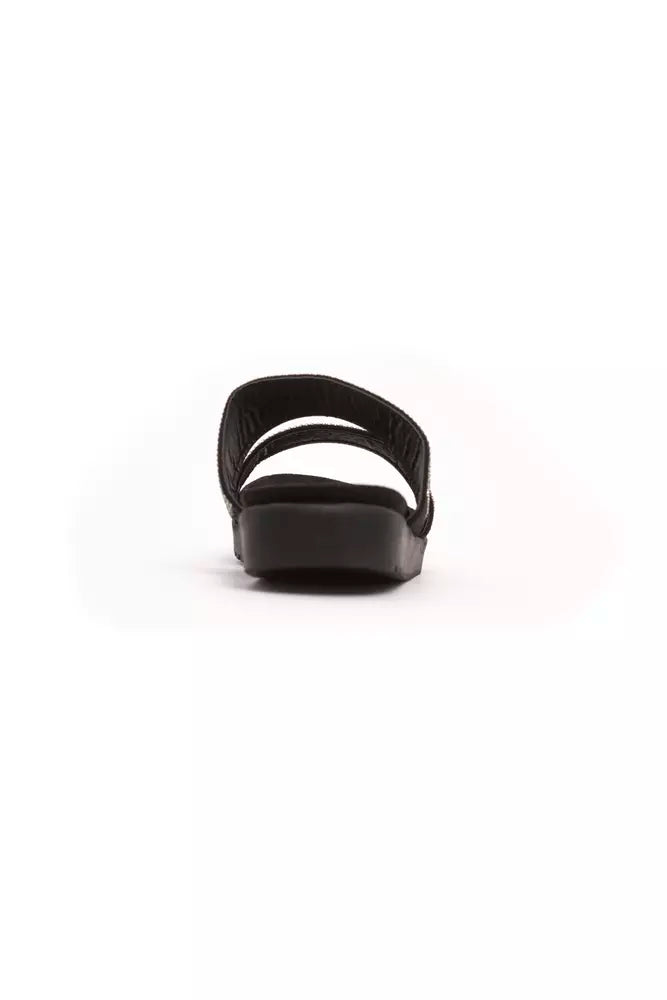 Silver textile women's sandals