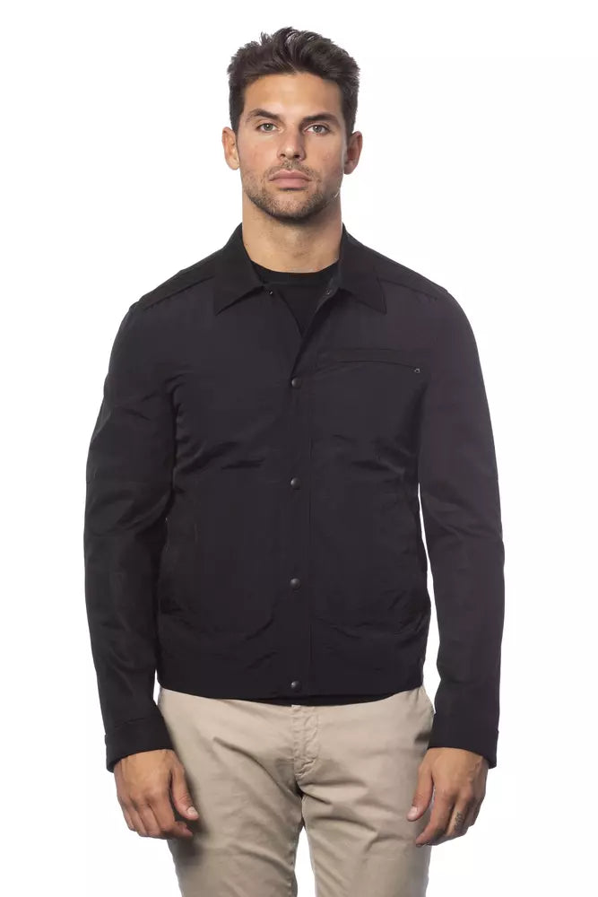 Schwarze Baumwoll-Bomberjacke für Herren