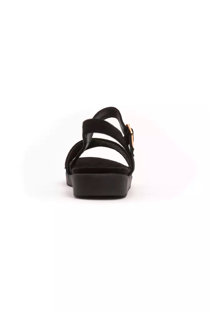 Gold textile women's sandals