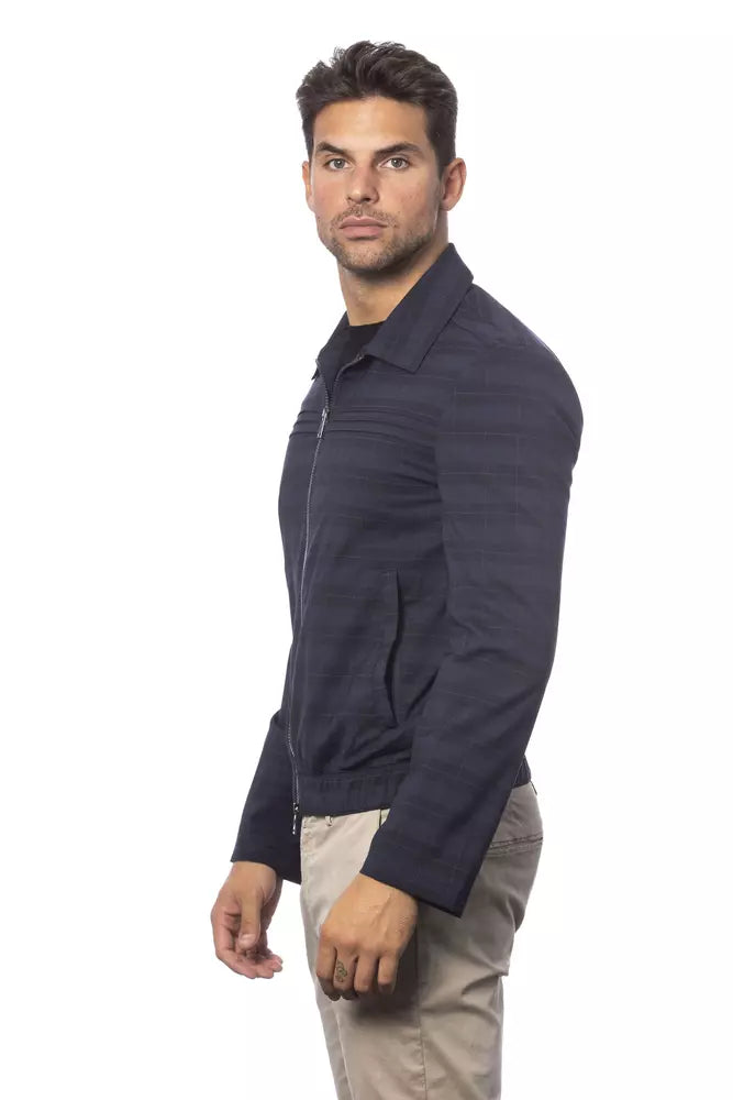 Blaue Bomberjacke aus Wolle für Männer