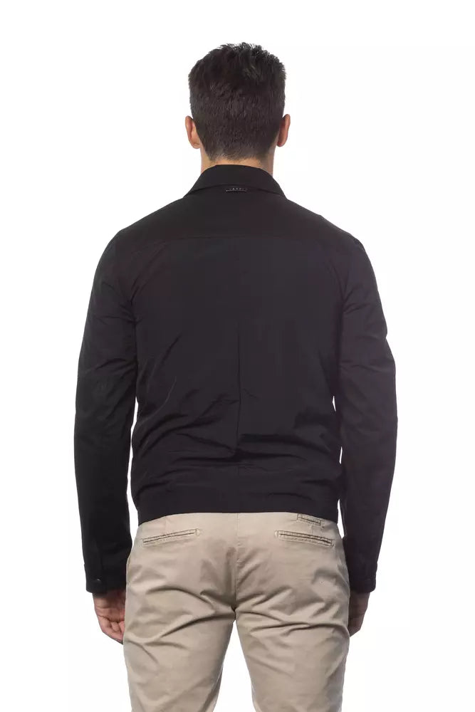 Schwarze Baumwoll-Bomberjacke für Herren