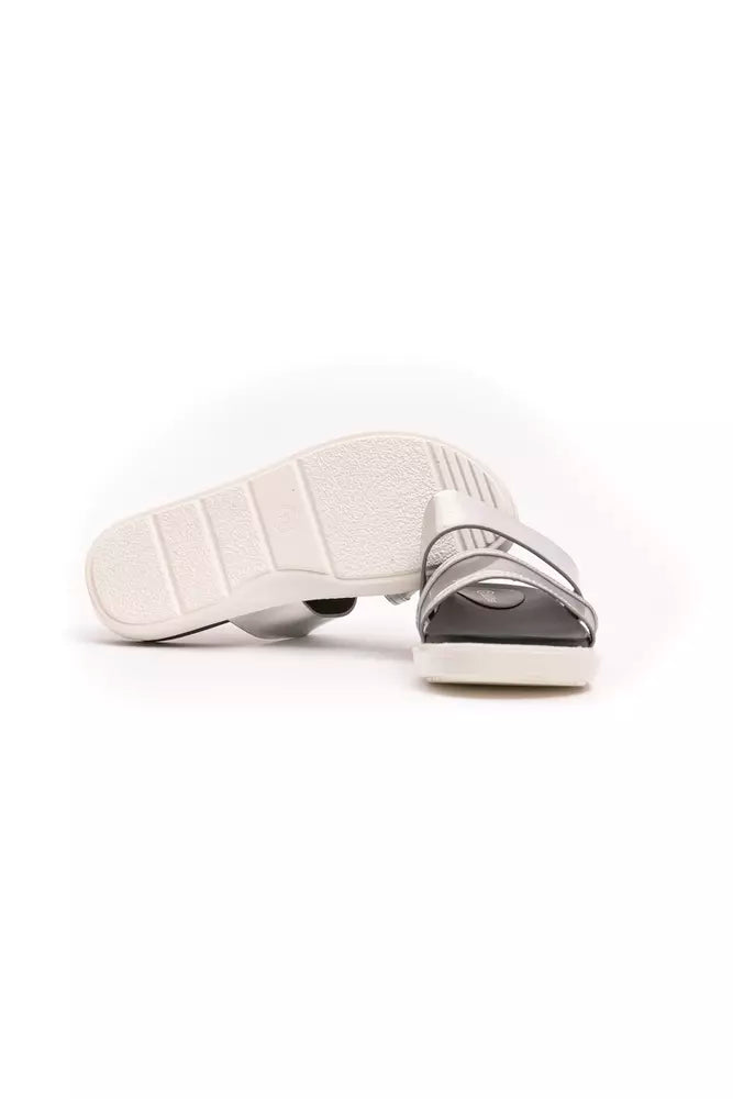 Silberne Polyethylen Damen Sandale