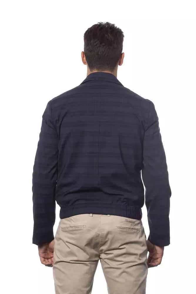 Blaue Bomberjacke aus Wolle für Männer
