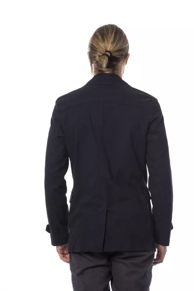 Elegant double-breasted blue blazer