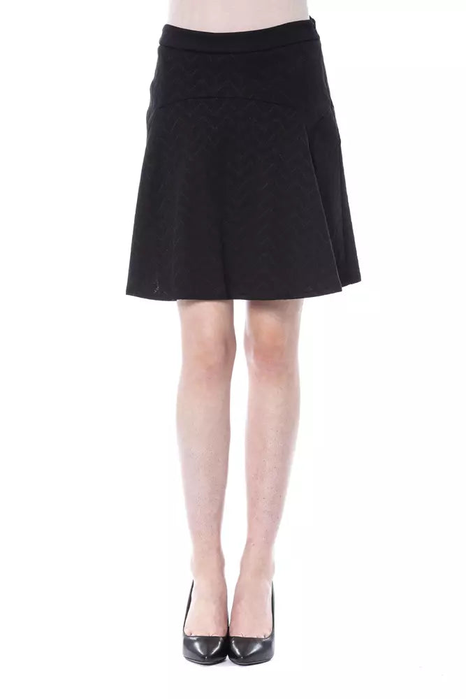 Black polyester women's skirt