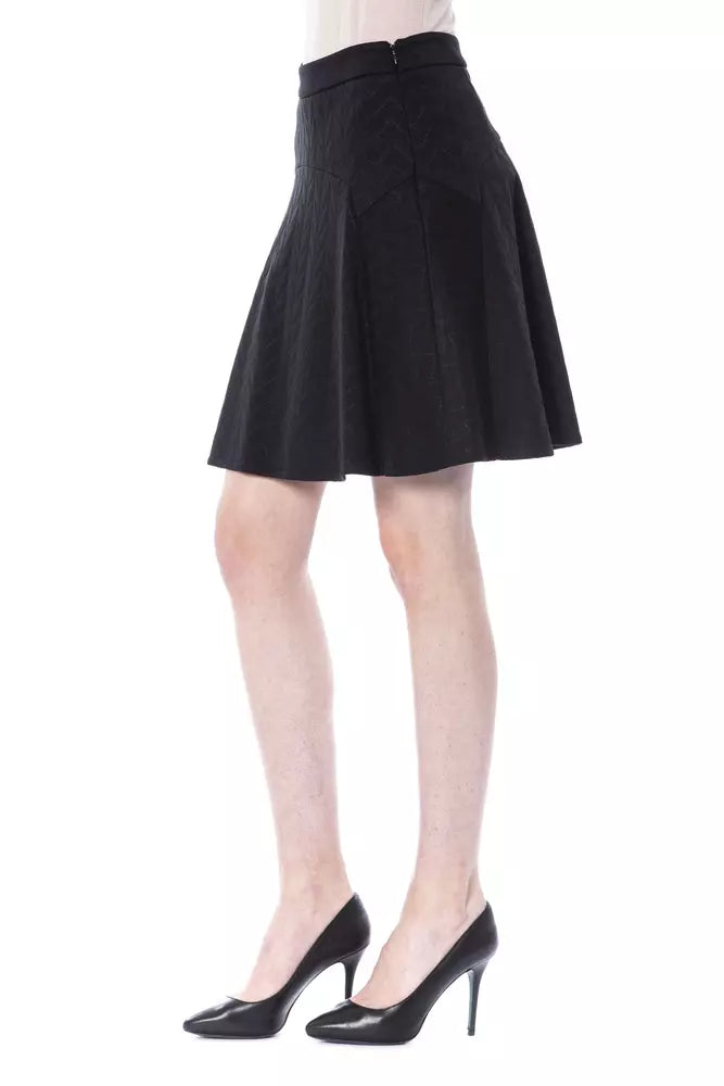 Black polyester women's skirt