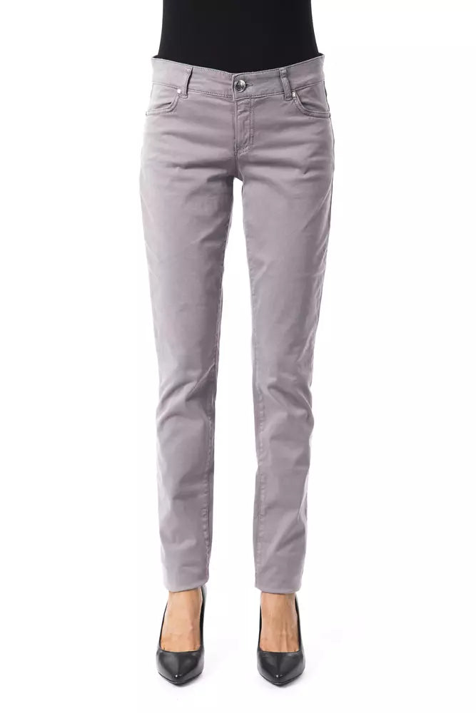 Grey cotton women's trousers