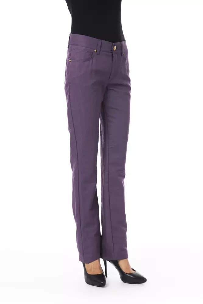 Lila Damenhose aus Baumwolle