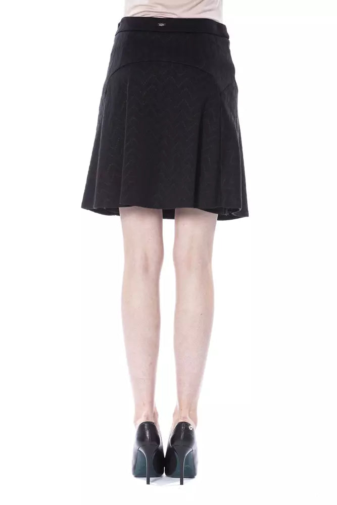 Black polyester women's skirt